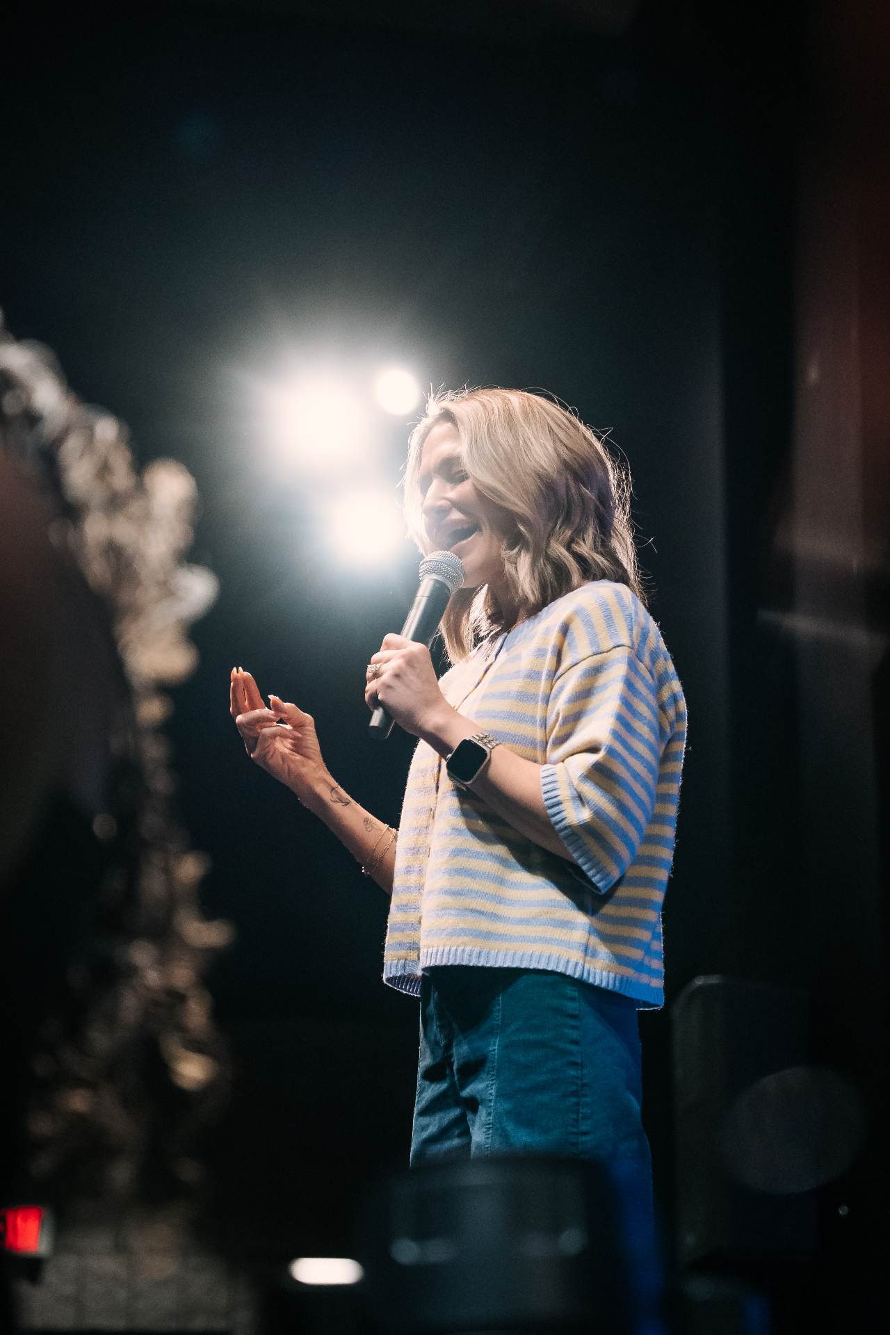 Brittany Powell speaking onstage